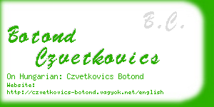 botond czvetkovics business card